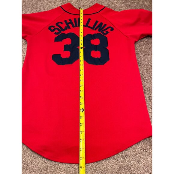 Curt Schilling Red Sox #38 Red Majestic Jersey Mens Size L Genuine MLB - Picture 5 of 7